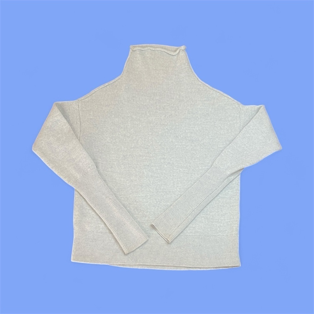 Wilfred 100% Merino Wool Soft Gray Turtleneck Sweater sz XS Like New!